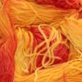 Space Dyed Pencil Roving - Fire - 50g