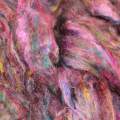 Sari silk fibres carded sliver - Pink - 25g