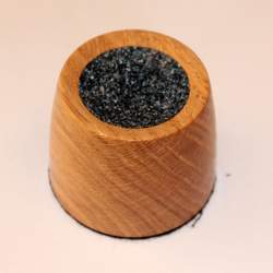 Oak spindle bowl with blue Corian inset Oak spindle bowl with blue Corian inset