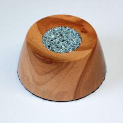 Cherry spindle bowl with blue Corian inset