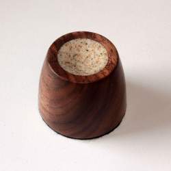 Iroko spindle bowl with brown Corian inset (smaller)