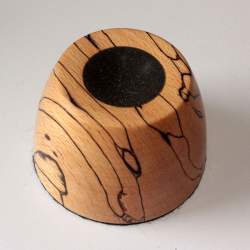 Spalted Beech spindle bowl with black Corian inset